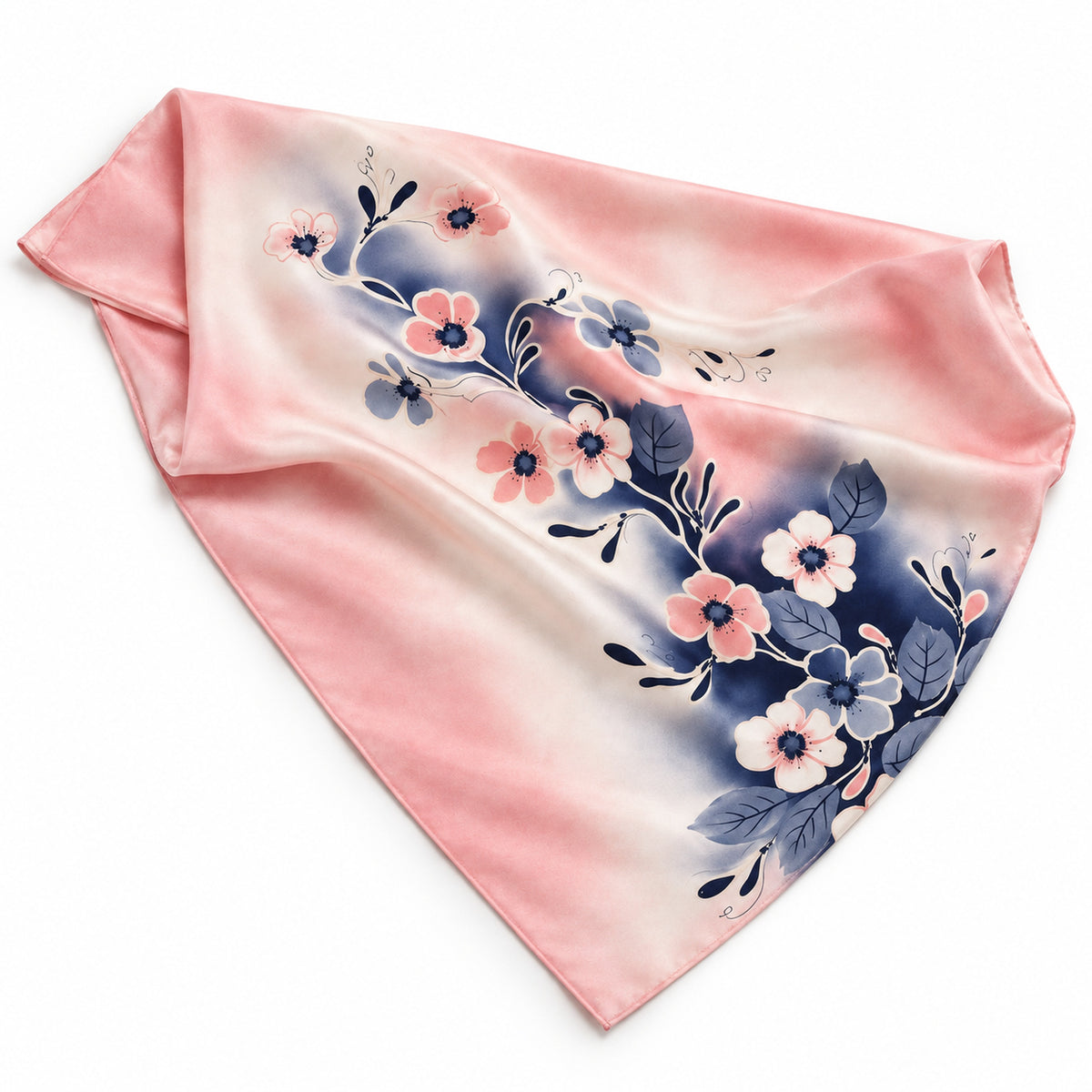 Pañuelo de seda rosa 90x90 (prueba)