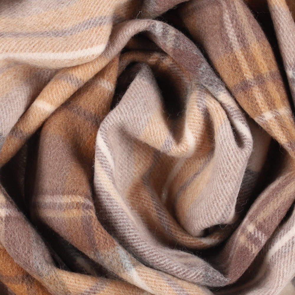 Bufanda marrón de cuadros de lana 100 % – Londres
